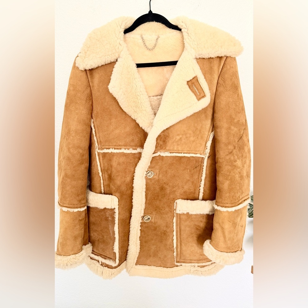 Vintage Sears Marlboro Man Split Cowhide Leather Coat Jacket 1970s Mens Size 38